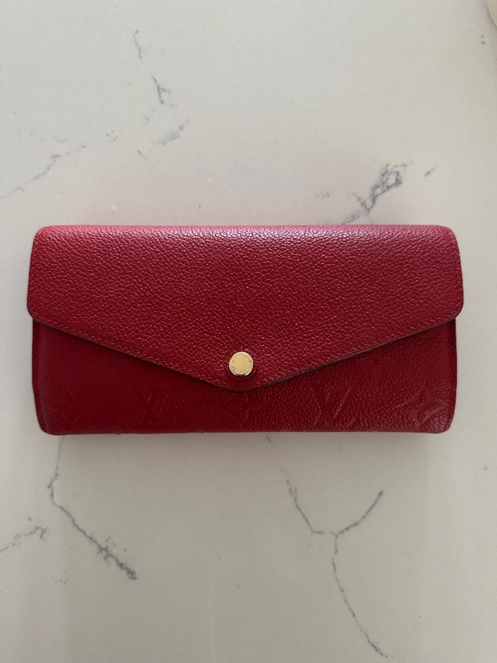 Louis Vuitton Red Damier Ebene Sarah Wallet